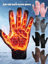 Winter Men's Fleece-lined Thickened Outdoor Riding Knitted Gloves Cold-proof Non-slip Touch Screen Gloves